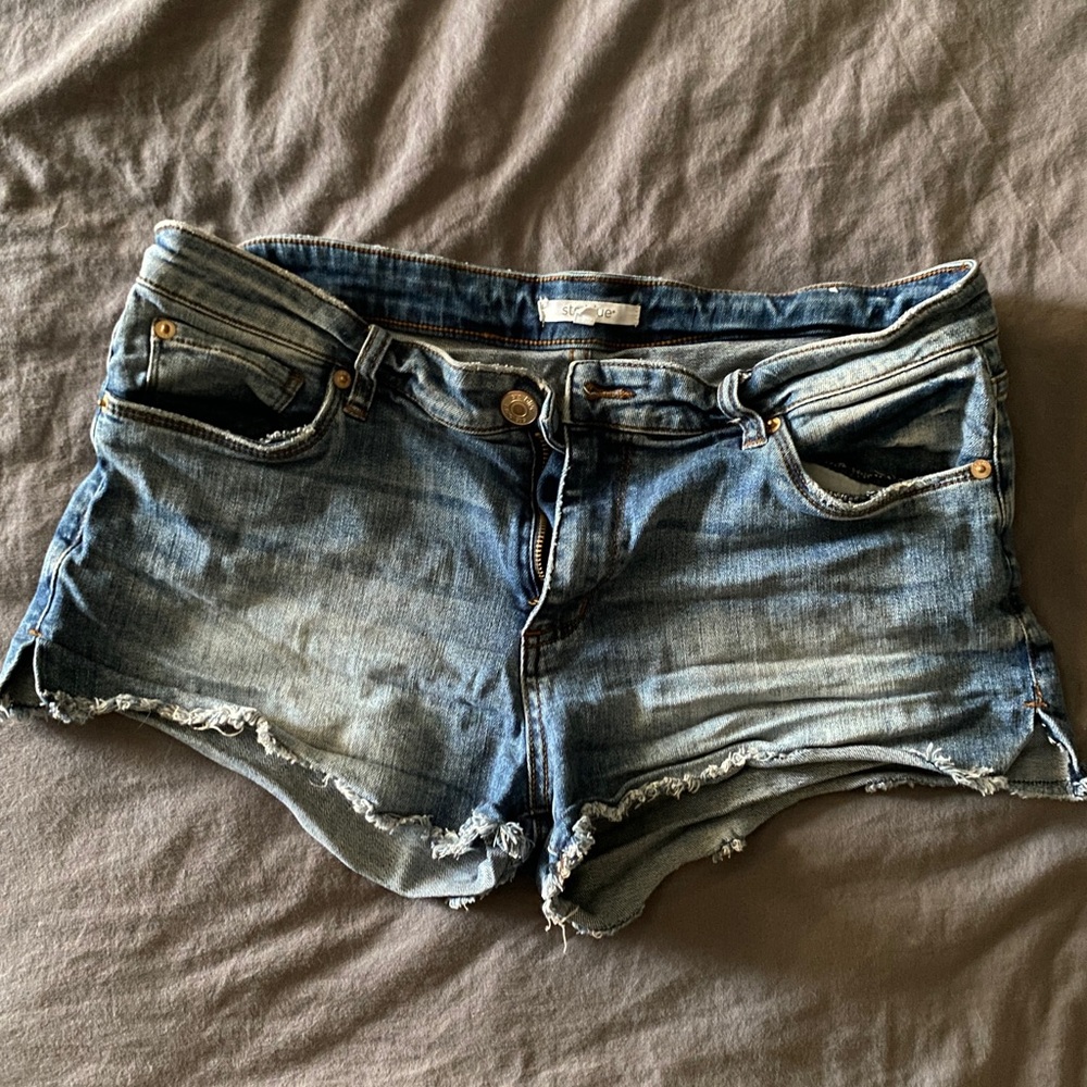 Mid Rise Denim Shorts